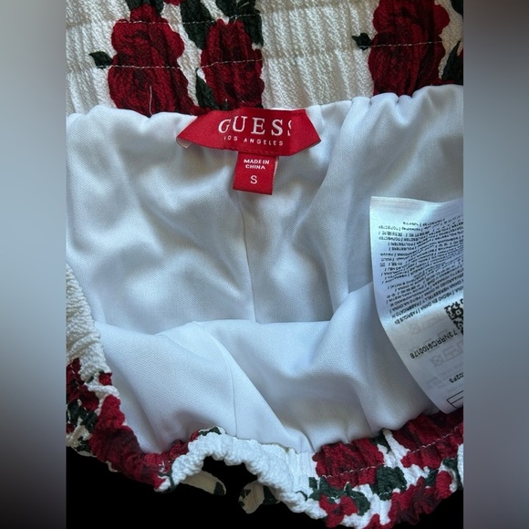 GUESS Amorita Palazzo Pants White With Roses Size Small - Picture 3 of 9